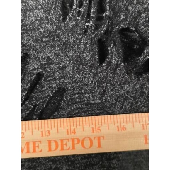 BKE Gilded Intent Distressed Cutout Cold Shoulder Hoodie Sweater Women's Size S - Picture 5 of 10